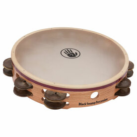 BLACK SWAMP Tambourine 10" double row Calf head, aged brass