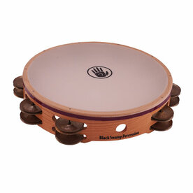 BLACK SWAMP Tambourine 10" double row Synthetic head, aged brass