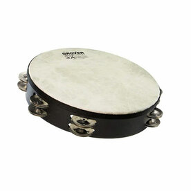 GROVER Tambourine 10" Dimpled brass SX Plus serie, double row, hammered bras