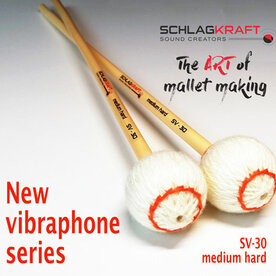 SCHLAGKRAFT Vibraphone medium hard orange trim, rattan handles