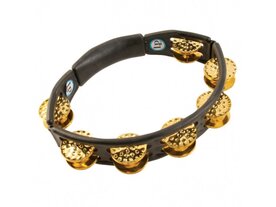 LP Cyclops tambourine hand held black Brass jingles, dimpled