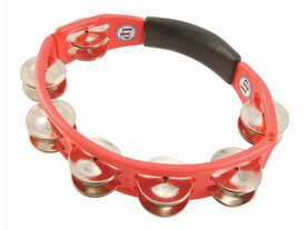 LP Cyclops tambourine hand held red Steel jingles
