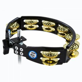 LP Cyclops tambourine mountable black Brass jingles, dimpled