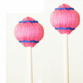 BALTER Vibe mallets, pink yarn, medium wide bar birch