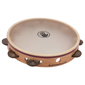 BLACK SWAMP Tambourine 10" single row Synthetic head, aged brass